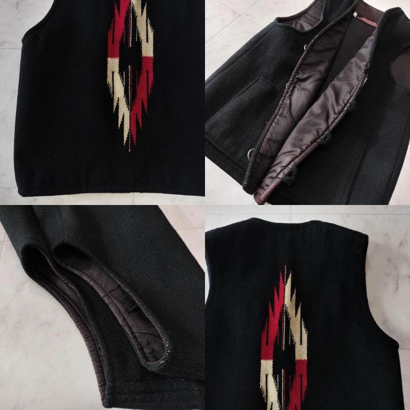 希少 センチネラ 人気カラーブラック スクエアフロントチマヨベスト 裏地付 メンズ Centinela SQUARE FRONT VEST ORTEGA's オルテガ 36~38_画像9