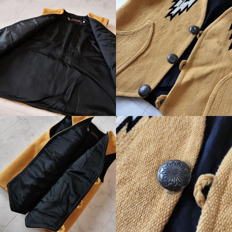 希少デザイン センチネラ ポケット付きポインテッドチマヨベスト 38 M メンズ CENTINEL POINTED VEST コンチョボタン ORTEGA's オルテガ_画像9