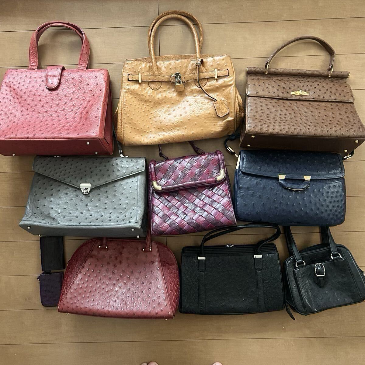 美品多数　JRA　オーストリッチ　計11点　エキゾチックレザー　ダチョウ革　バッグ　高級◎　まとめ　セット_画像1