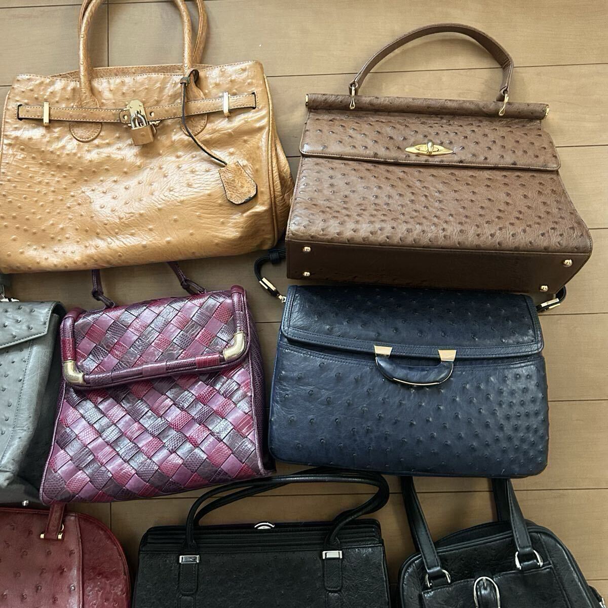 美品多数　JRA　オーストリッチ　計11点　エキゾチックレザー　ダチョウ革　バッグ　高級◎　まとめ　セット_画像3