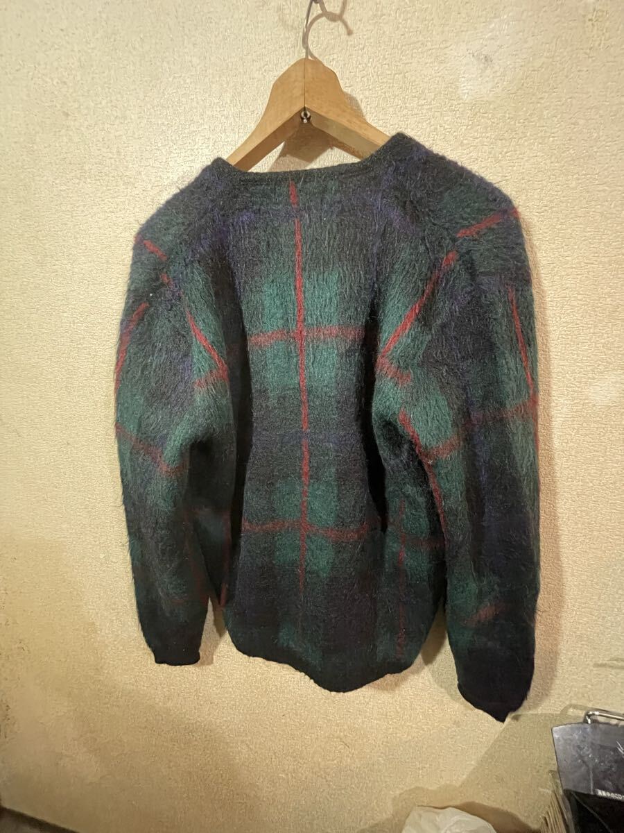 ビンテージ！　７０ｓ　USA製　カーディガン　英国チェック　アクリル　バージンオーロン　アンティーク　パンク　ロック_画像5