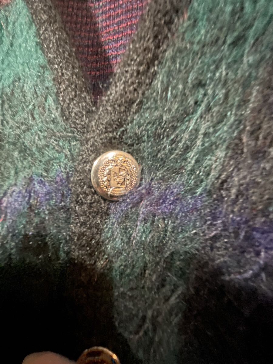 ビンテージ！　７０ｓ　USA製　カーディガン　英国チェック　アクリル　バージンオーロン　アンティーク　パンク　ロック_画像7