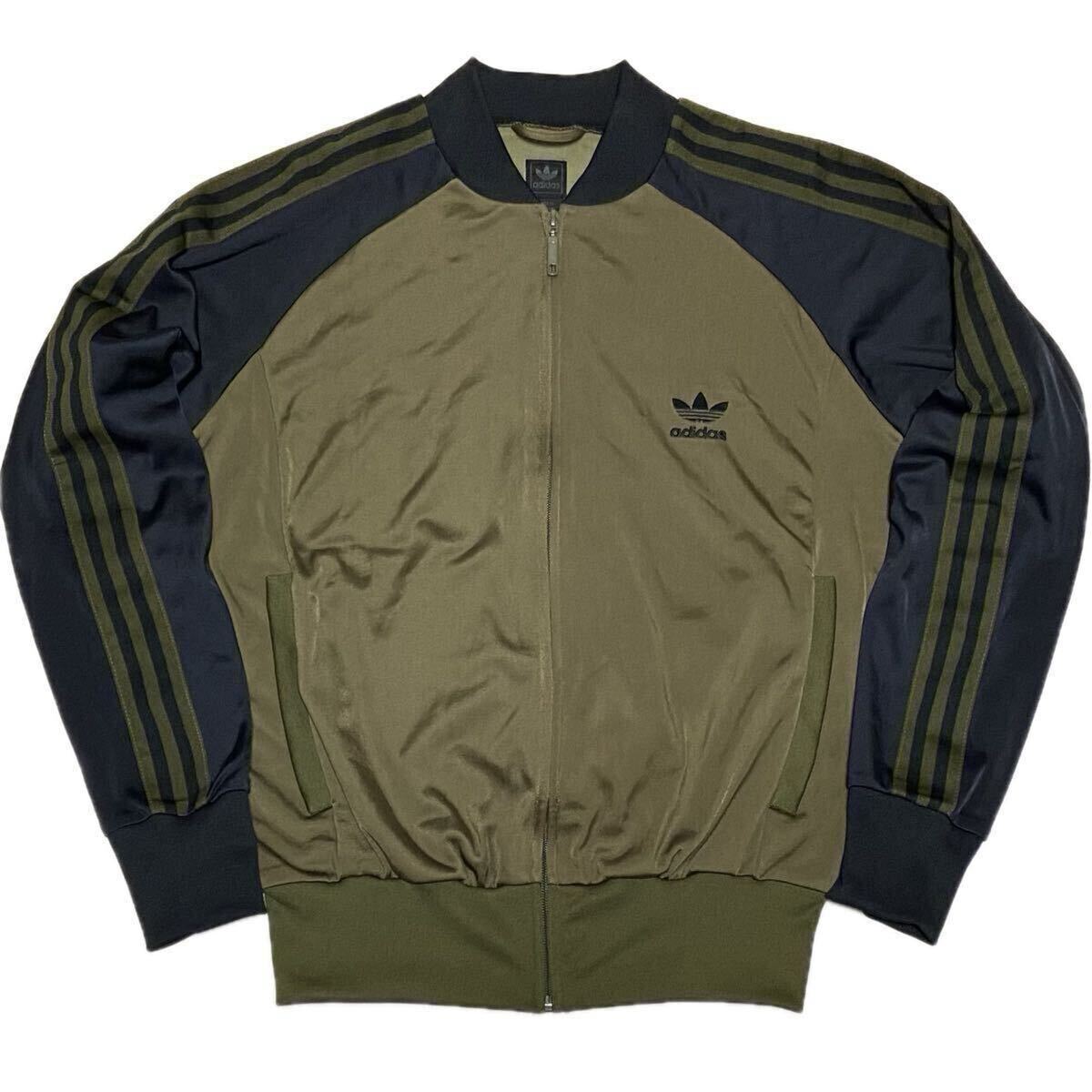 adidas オリジナルス 黒 カーキ オリーブ ATP ビンテージ 復刻 トレフォイルロゴ トラックジャケット ジャージ ブラック アディダス 正規品_画像1