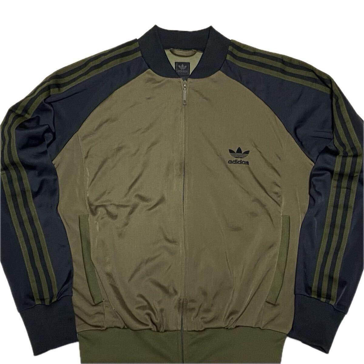 adidas オリジナルス 黒 カーキ オリーブ ATP ビンテージ 復刻 トレフォイルロゴ トラックジャケット ジャージ ブラック アディダス 正規品_画像2