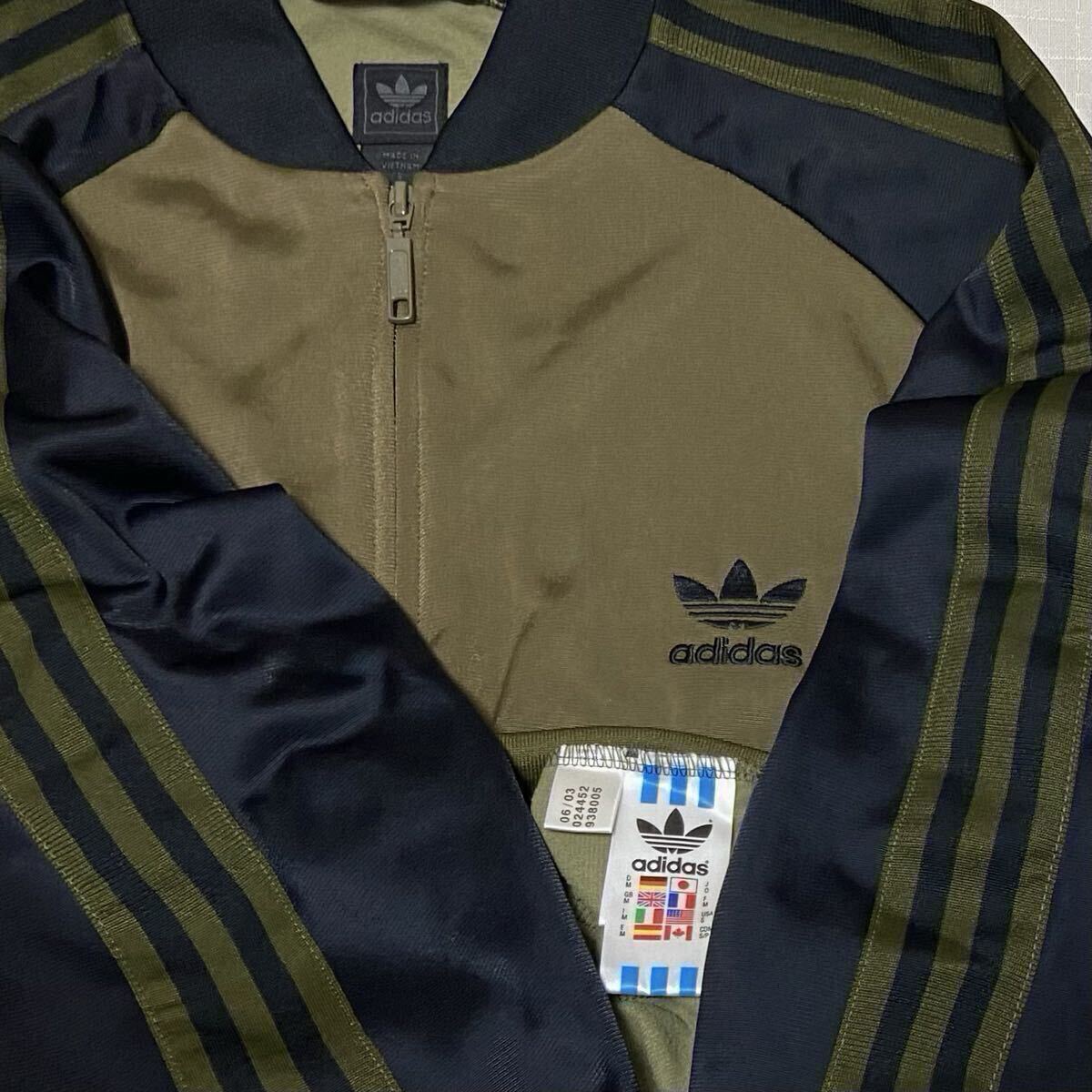 adidas オリジナルス 黒 カーキ オリーブ ATP ビンテージ 復刻 トレフォイルロゴ トラックジャケット ジャージ ブラック アディダス 正規品_画像3