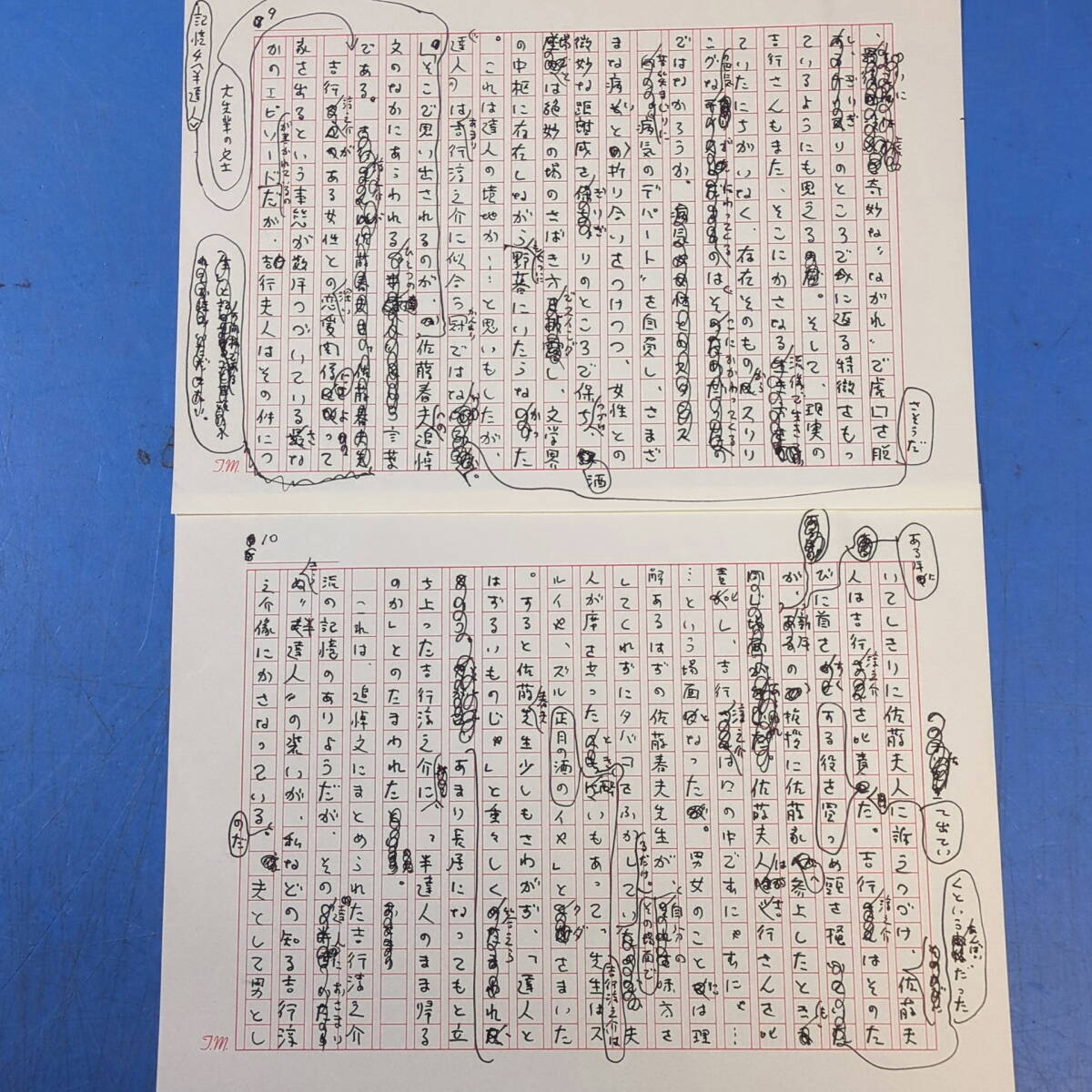 松友視肉筆原稿『吉行淳之介の置土産』12枚完 コモ・レ・バ《真作》kankando _画像9