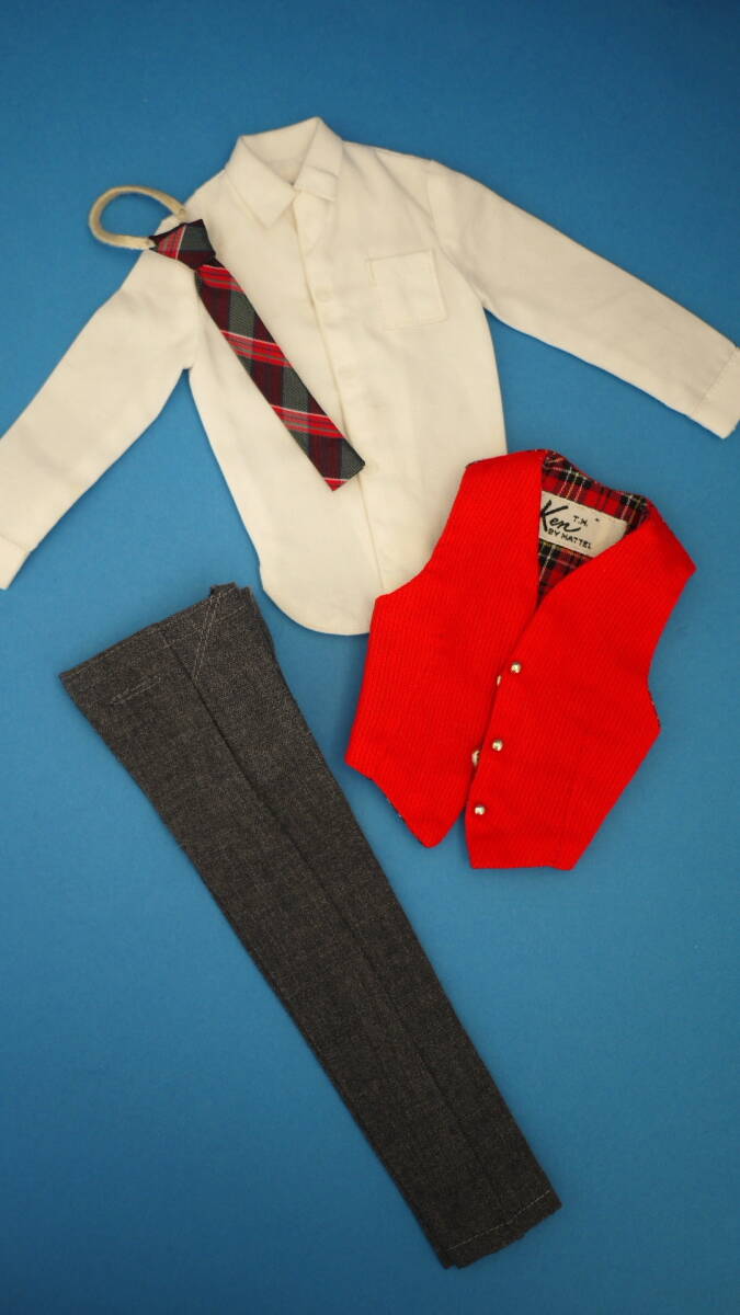 No Doll 040* ヴィンテージ　ケン　アウトフィット Vest＋#786 Saturday Dateシャツ・スラックス・ネクタイ ニアミント_画像2