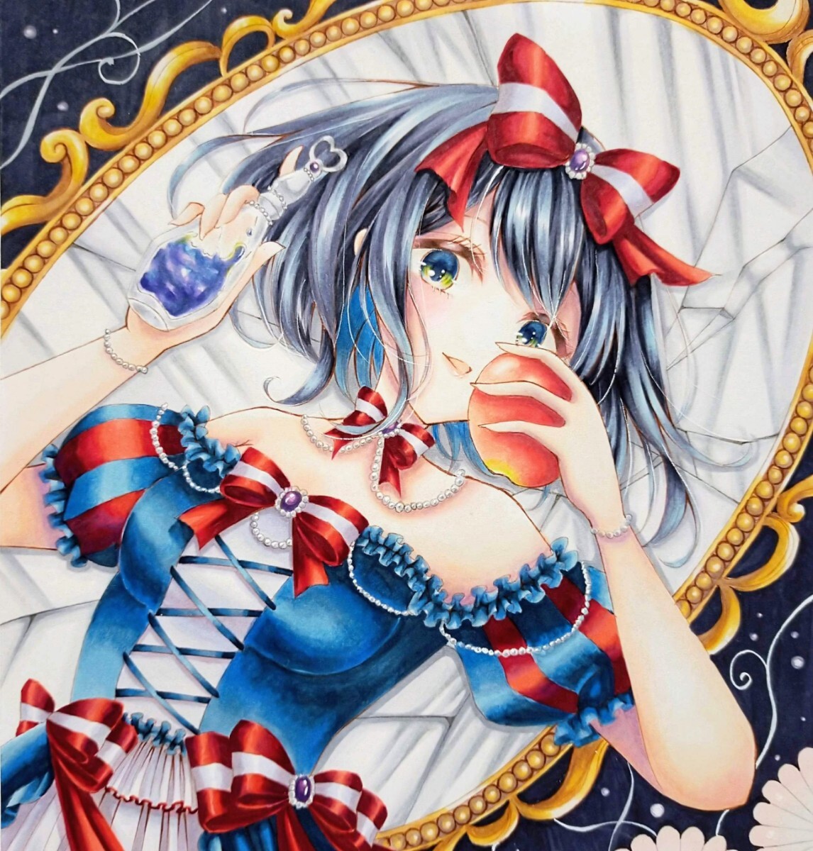  ручные иллюстрации A5 размер ko pick оригинал девочка Белоснежка snow белый 