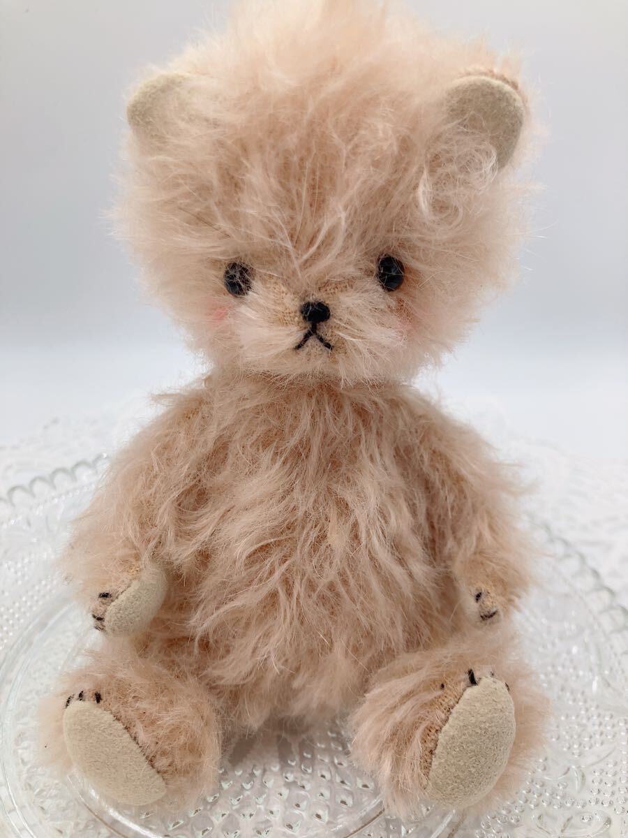 テディベア ハンドメイド オリジナルベア はっさくBEAR アンティーク 作家 ぬいぐるみ　バラ リボン_画像5
