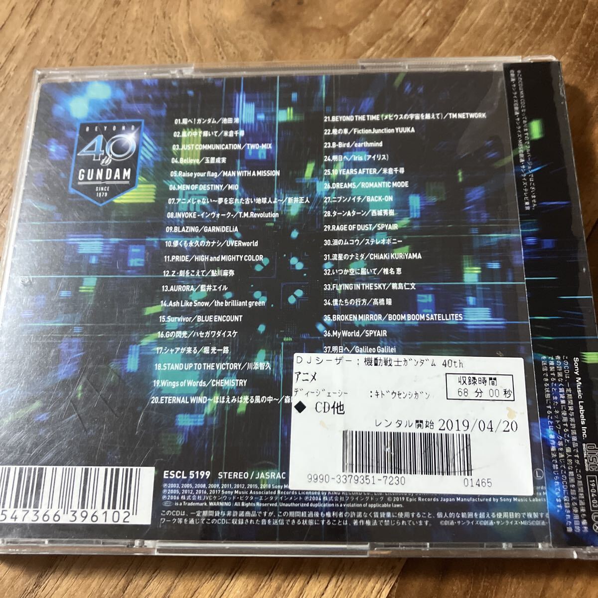 V.A. CD/機動戦士ガンダム 40th Anniversary BEST ANIME MIX セット レンタル_画像4
