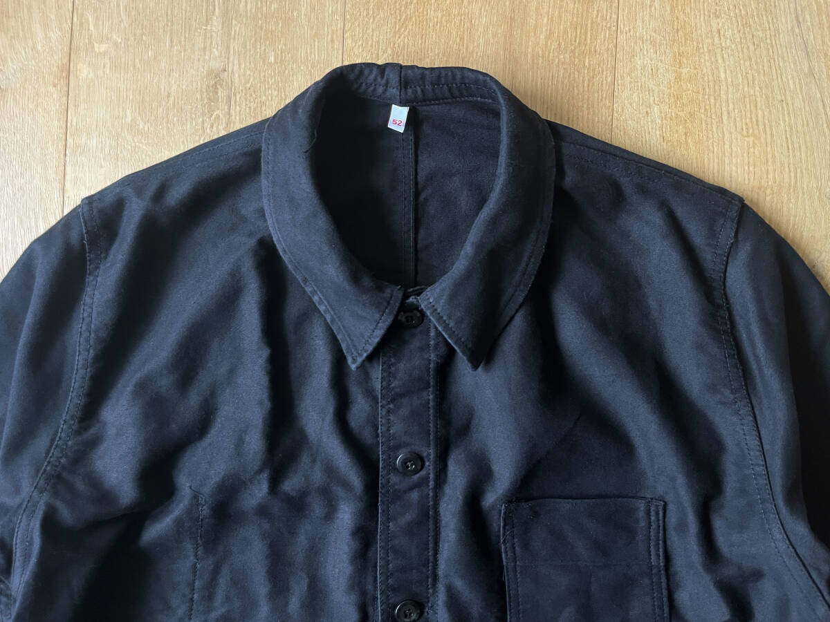 1980年代頃 アドルフラフォンのブラックモールスキンジャケット フランス ヴィンテージ (Black Moleskin France Vintage Adolphe Lafont)_画像2