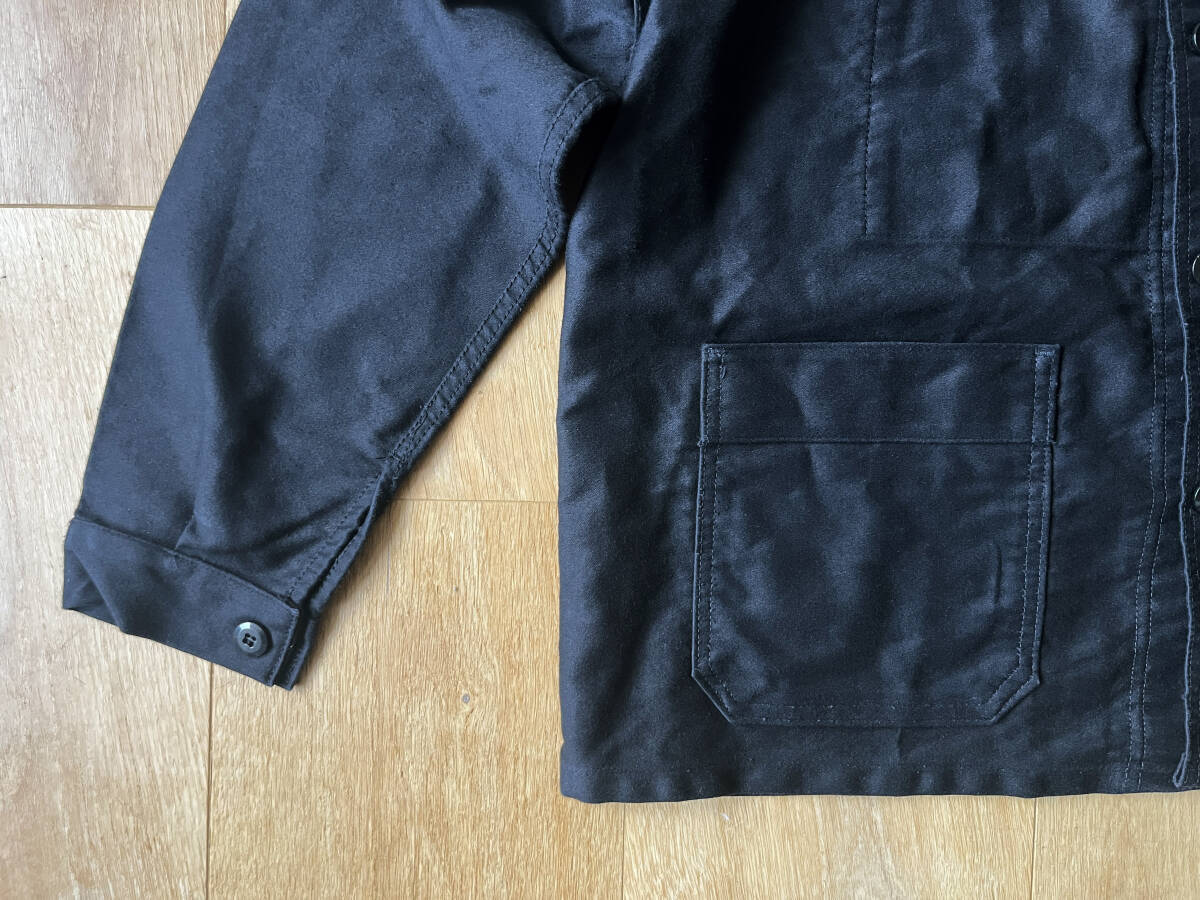 1980年代頃 アドルフラフォンのブラックモールスキンジャケット フランス ヴィンテージ (Black Moleskin France Vintage Adolphe Lafont)_画像4