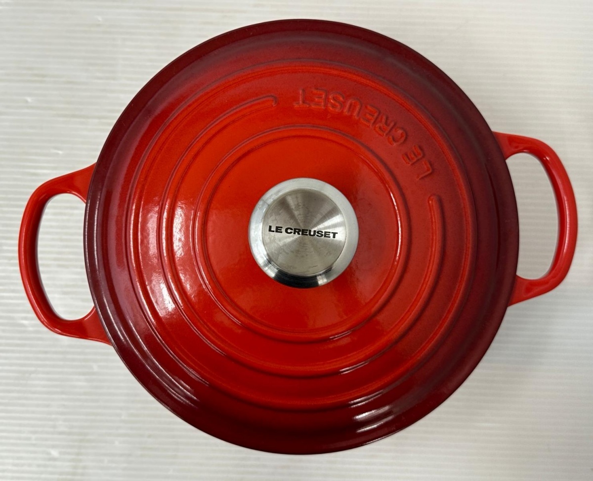 【ハッピー】LE CREUSET ル・クルーゼ ココット・ロンド 24㎝ 両手鍋 (2511182)_画像4