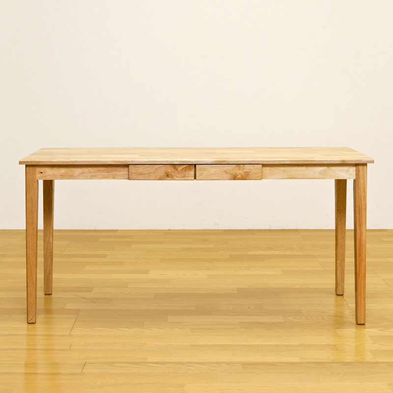 デスク 引き出し付き 平机 150cm幅 150×45cm 長方形 天然木製 テーブル UMT-1545(NA) ナチュラル_画像3