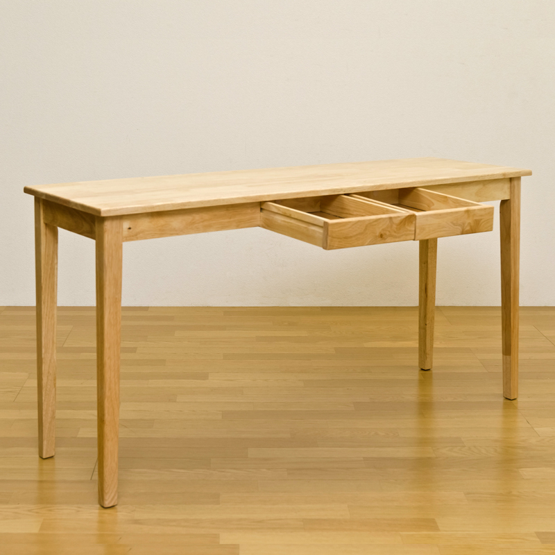 デスク 引き出し付き 平机 150cm幅 150×45cm 長方形 天然木製 テーブル UMT-1545(NA) ナチュラル_画像5