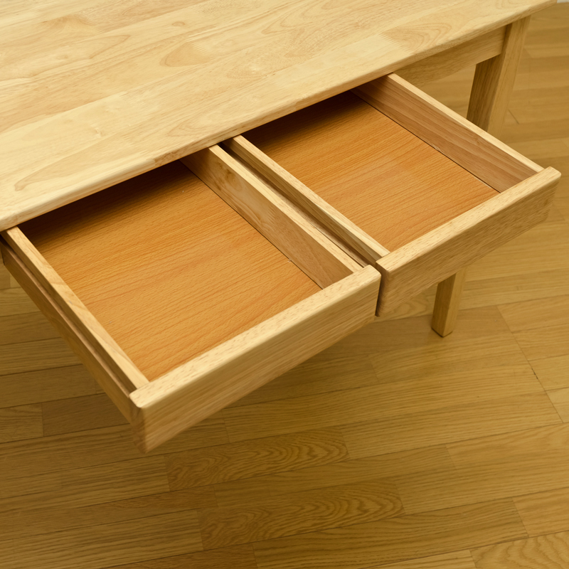 デスク 引き出し付き 平机 150cm幅 150×45cm 長方形 天然木製 テーブル UMT-1545(NA) ナチュラル_画像6