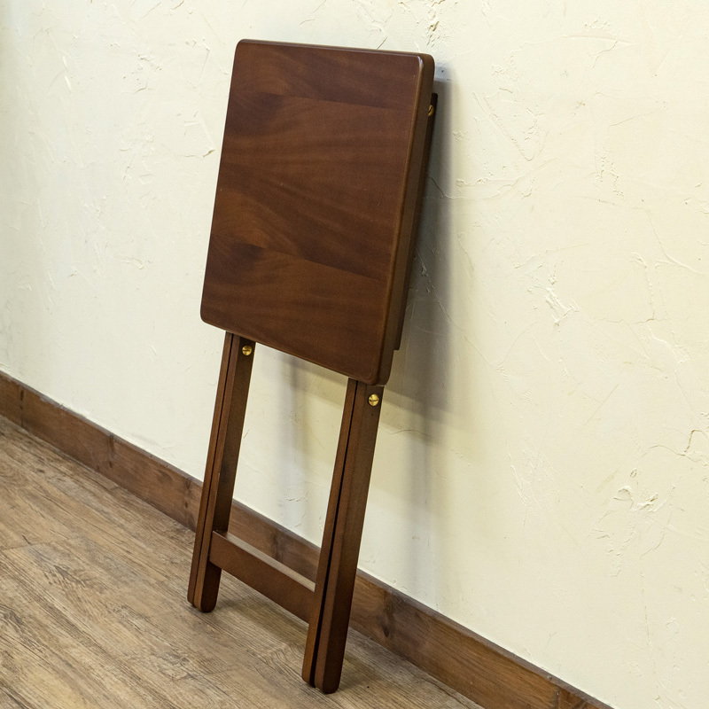 折りたたみデスク 48cm幅 木製 長方形 省スペース ソファサイド ベッドサイド テーブル IS-01 ブラウン(BR)_画像5