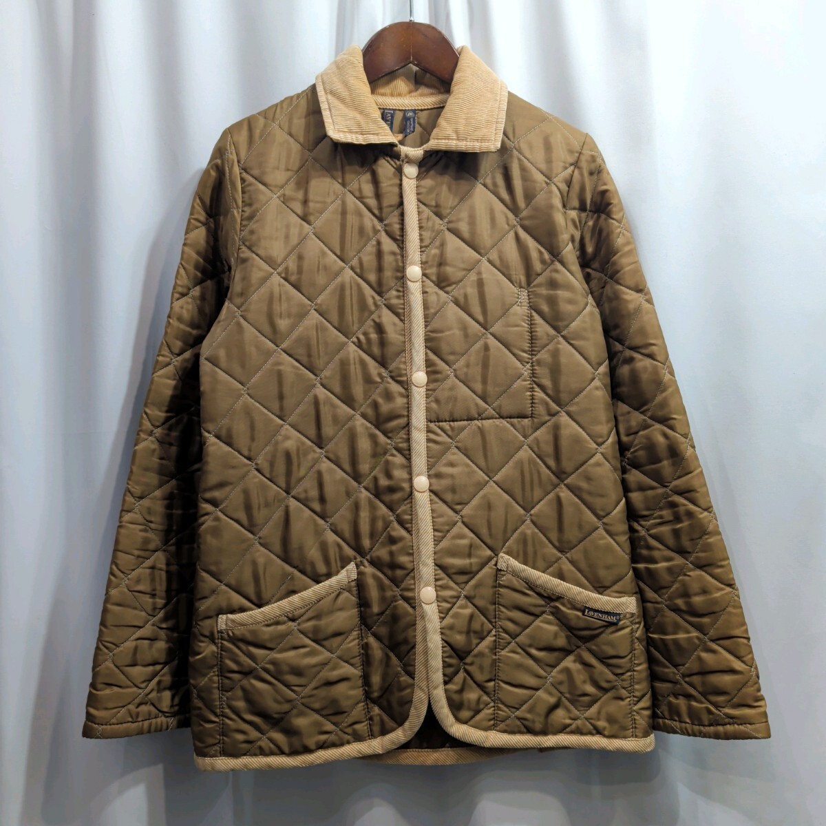 英国製 LAVENHAM ラベンハム キルティングジャケット 36/S相当 メンズ 長袖 アウター コート 中綿 ベージュ_画像1