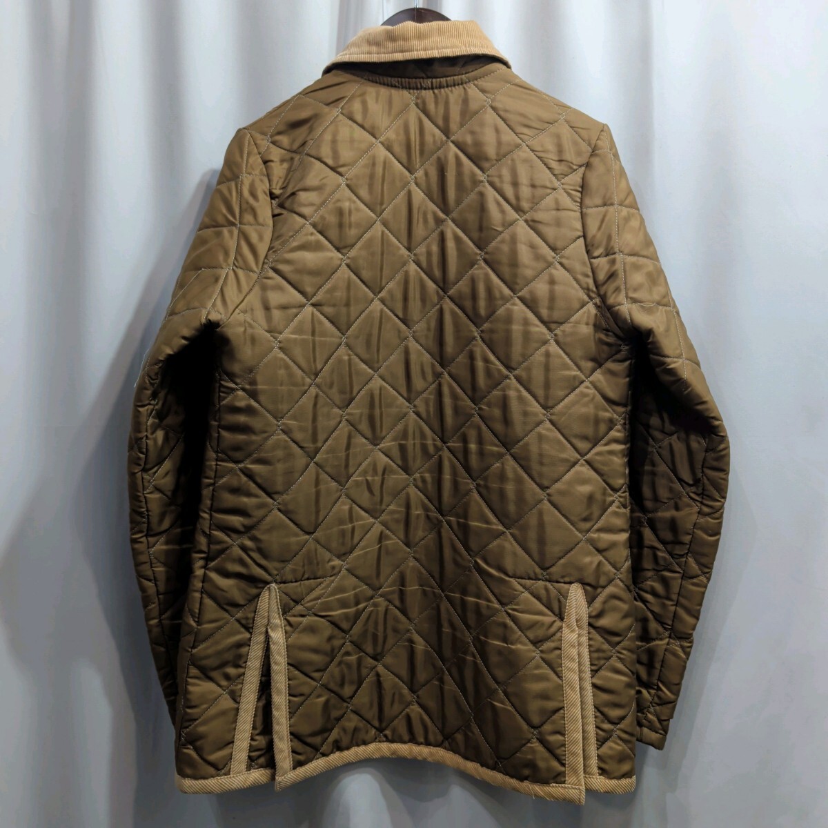 英国製 LAVENHAM ラベンハム キルティングジャケット 36/S相当 メンズ 長袖 アウター コート 中綿 ベージュ_画像6