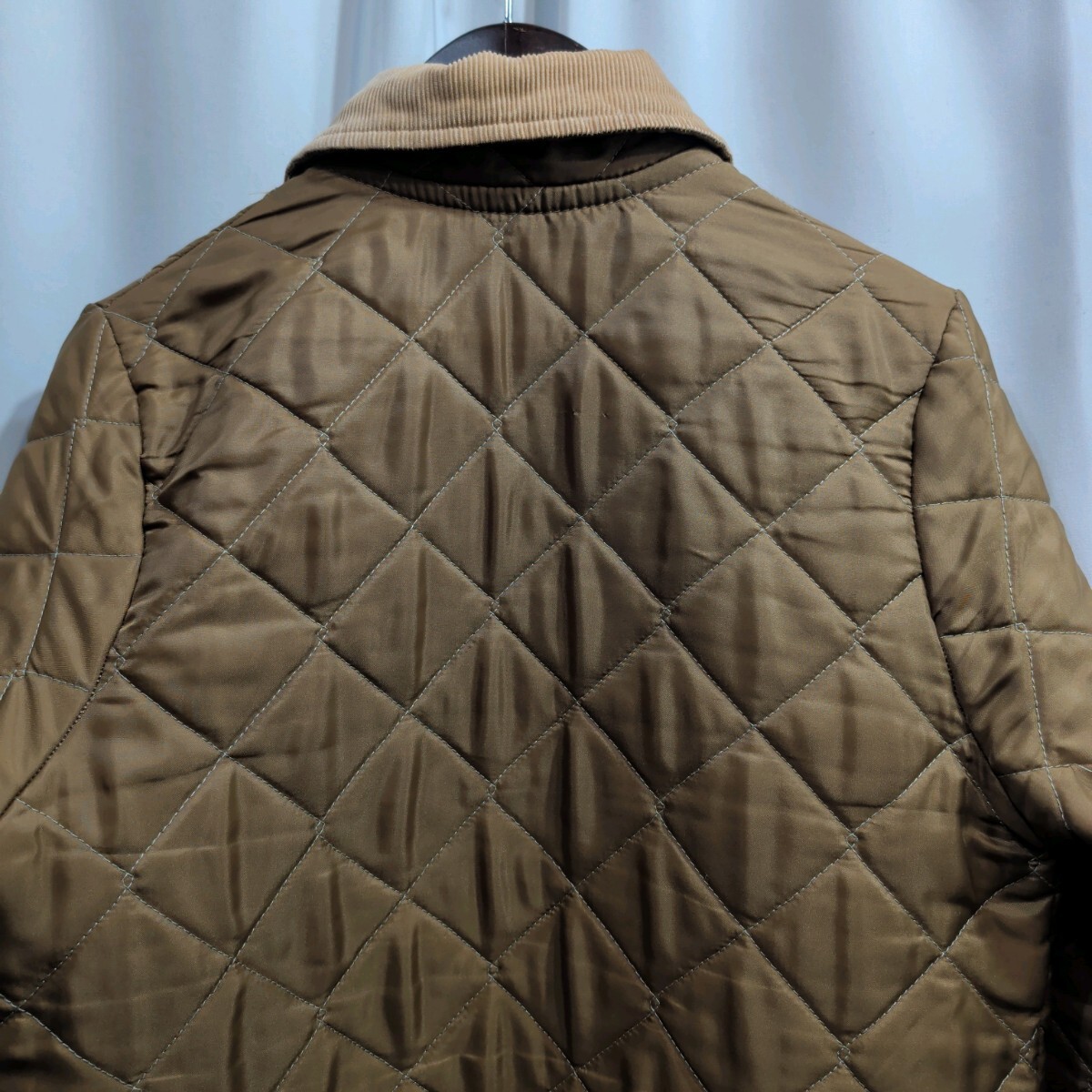 英国製 LAVENHAM ラベンハム キルティングジャケット 36/S相当 メンズ 長袖 アウター コート 中綿 ベージュ_画像7