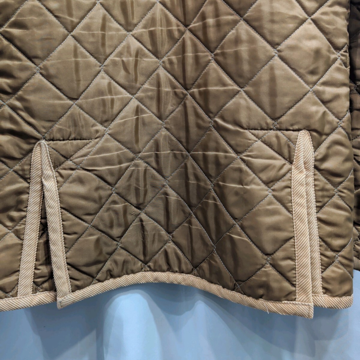 英国製 LAVENHAM ラベンハム キルティングジャケット 36/S相当 メンズ 長袖 アウター コート 中綿 ベージュ_画像8