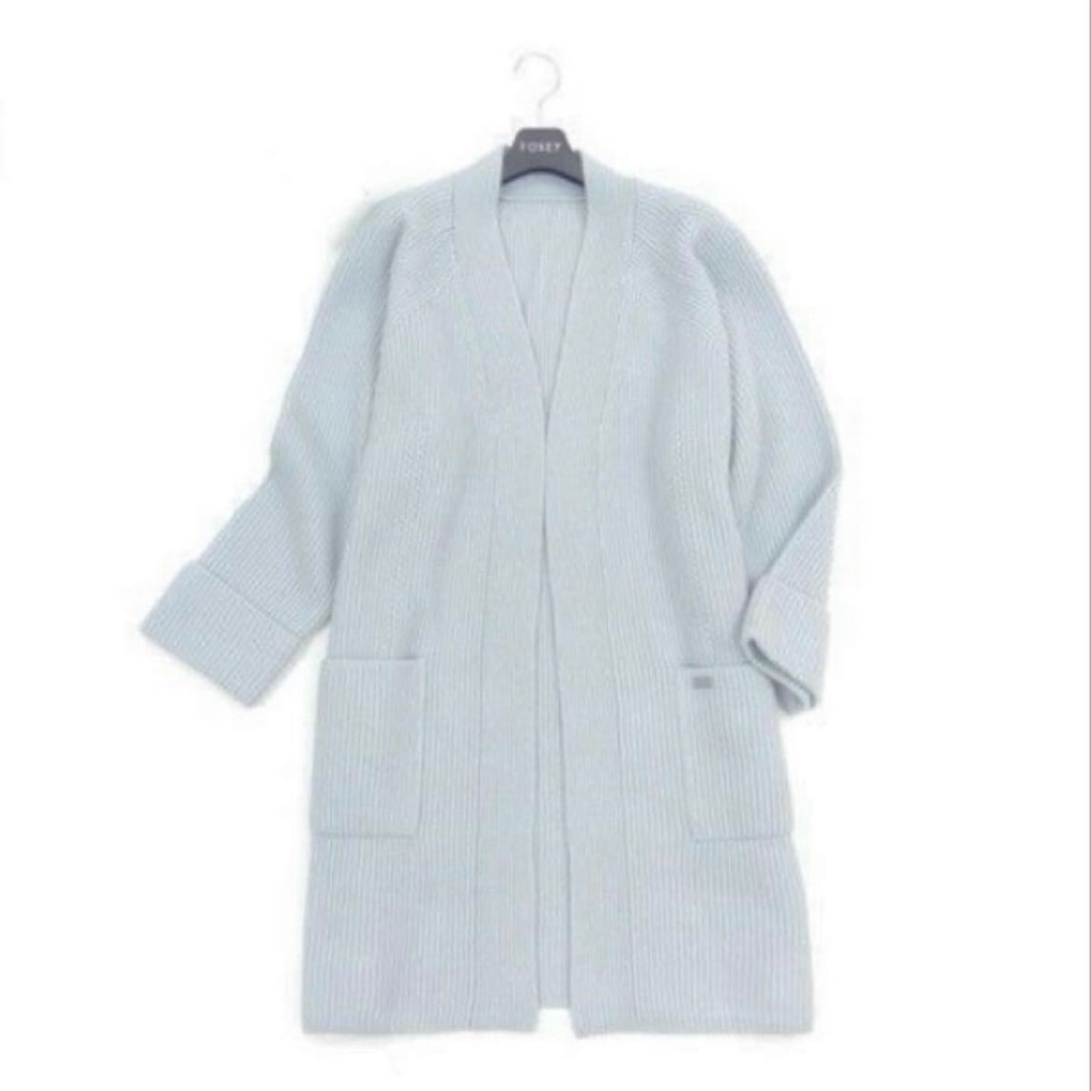 週末値下★女優さんも購入★美品★ FOXEY カシミヤ 100% ニット コート ロング カーディガン 38 40 42 DM 掲載品★大人気即完売 フォクシー_画像2