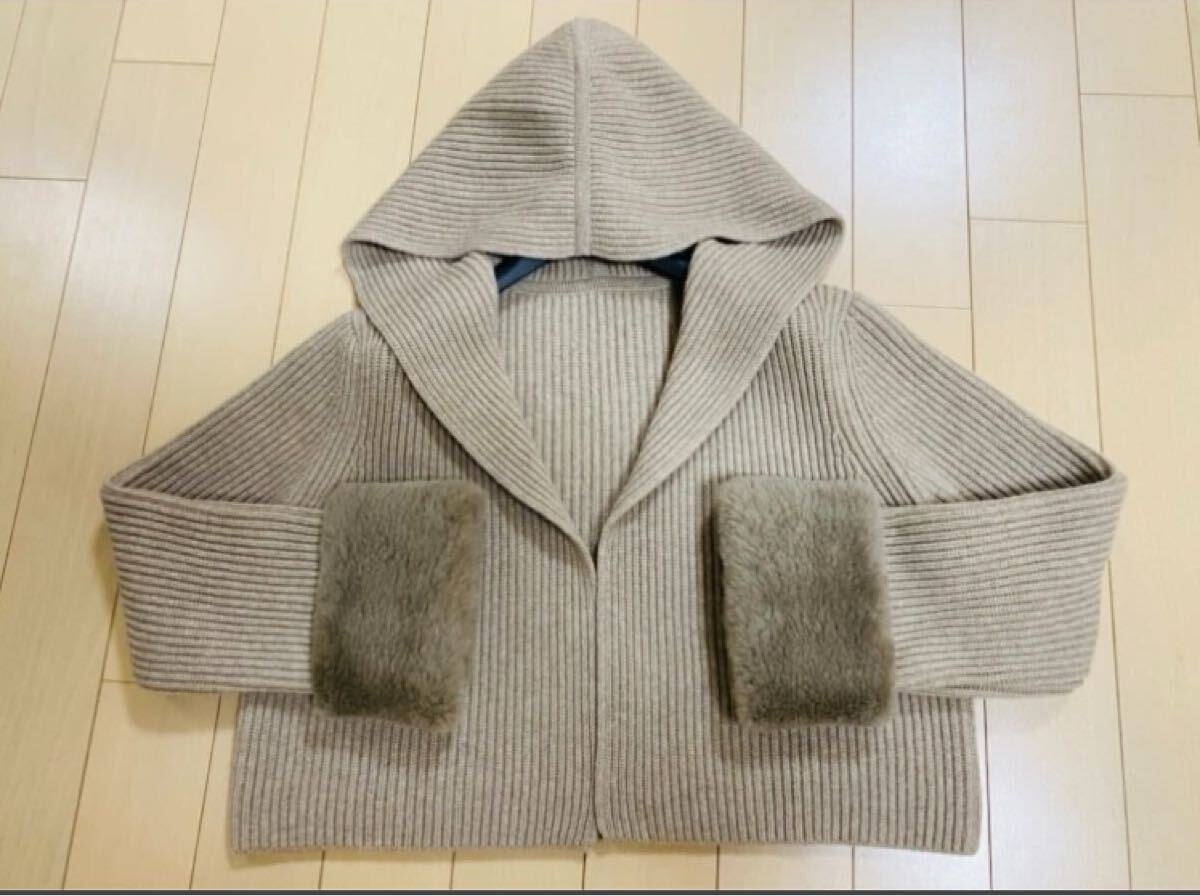  как новый * очень редкий *23 десять тысяч * FOXEY кашемир нутрия мех жакет Hamming 38 40 M Foxey кардиган болеро One-piece .