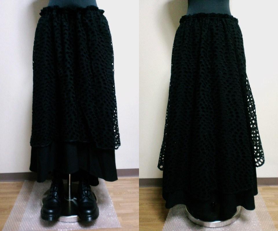 Y's　ワイズ★コレクション　レイヤードスカート★黒★美品_画像2