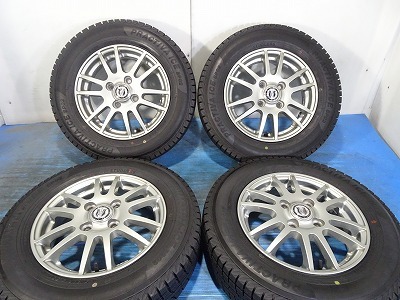 ★NIRVANA★145/80R13 13x4.00B +42 4穴 100 中古タイヤホイールセット 4本 スタッドレス【福島発 送料無料】FUK-F17888★冬_画像1