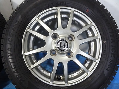 ★NIRVANA★145/80R13 13x4.00B +42 4穴 100 中古タイヤホイールセット 4本 スタッドレス【福島発 送料無料】FUK-F17888★冬_画像4