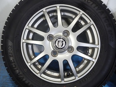 ★NIRVANA★145/80R13 13x4.00B +42 4穴 100 中古タイヤホイールセット 4本 スタッドレス【福島発 送料無料】FUK-F17888★冬_画像5