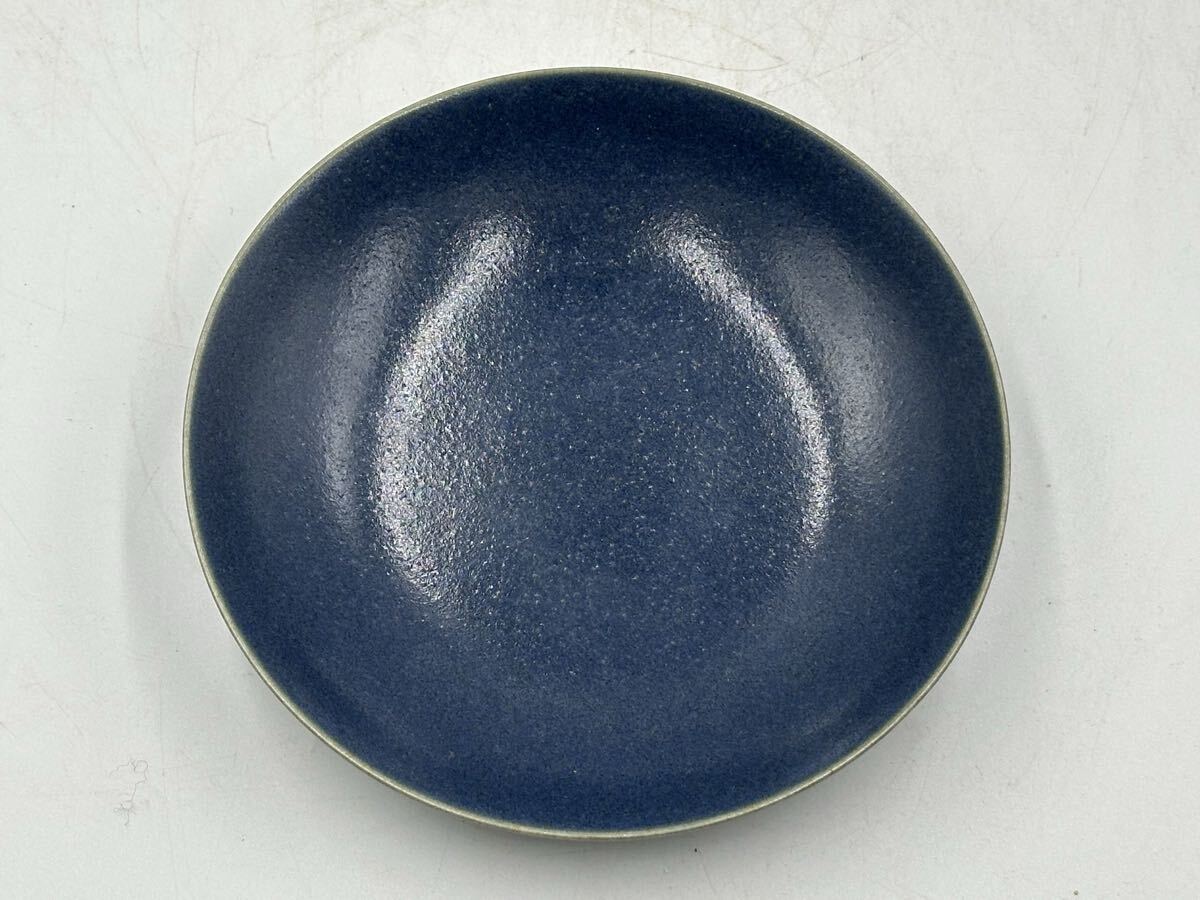 明時代中皿 大明萬年製 明時代 中國古美術 皿 茶道具 陶器 茶碗 唐物 長 14cm_画像1