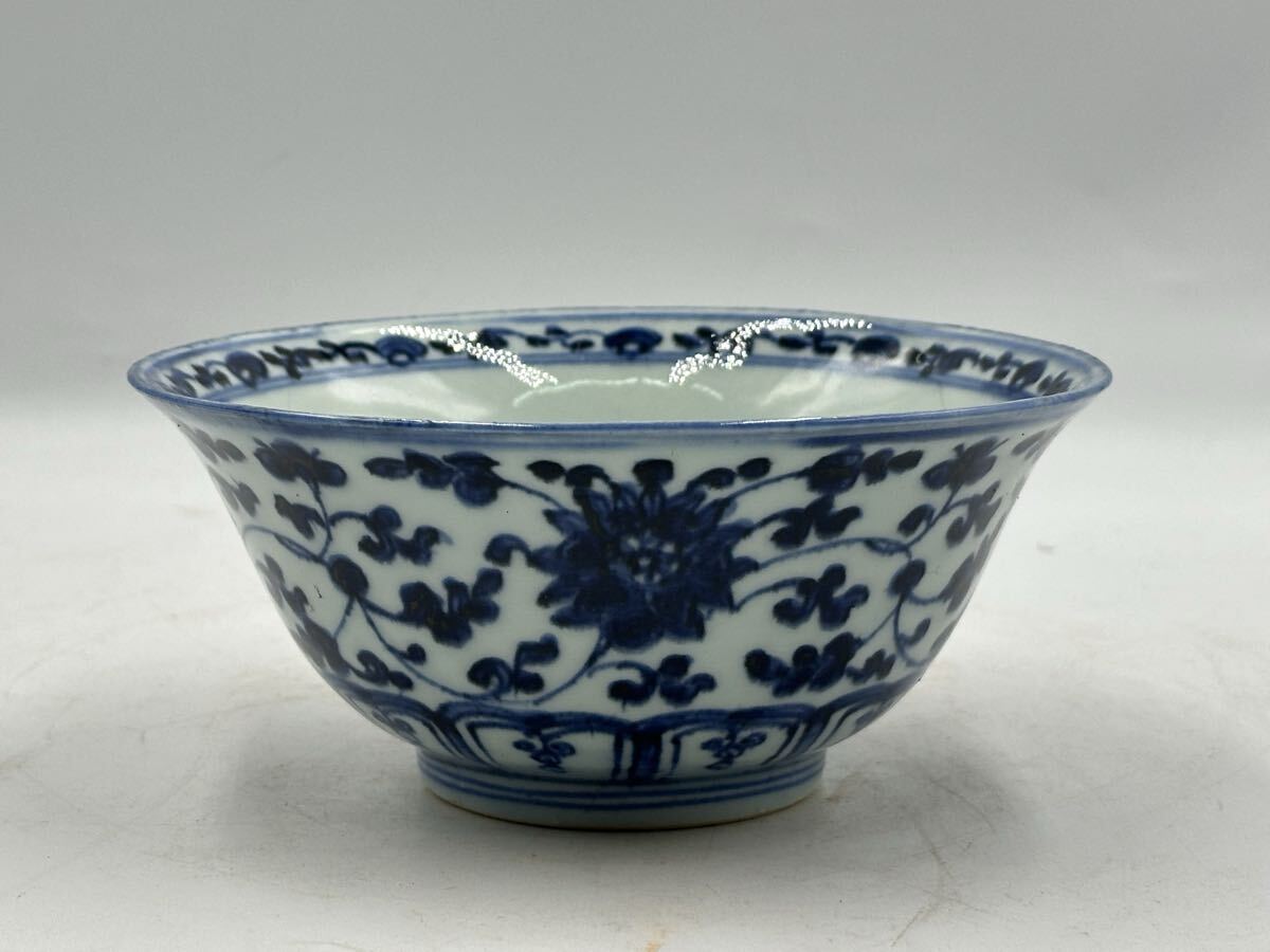 古染付 茶碗 染付 青花 乾隆年製 清時代 唐物 中国美術 中国古玩 古美術 茶道具_画像1