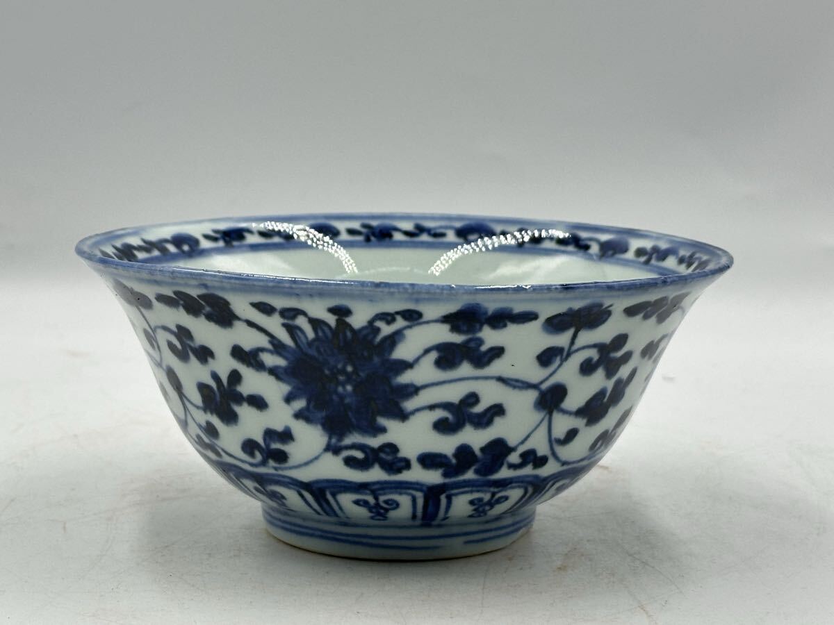 古染付 茶碗 染付 青花 乾隆年製 清時代 唐物 中国美術 中国古玩 古美術 茶道具_画像3