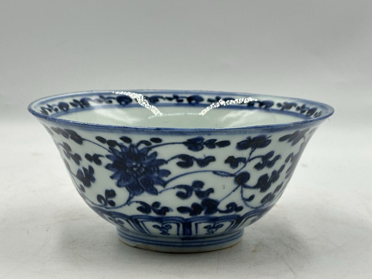 古染付 茶碗 染付 青花 乾隆年製 清時代 唐物 中国美術 中国古玩 古美術 茶道具_画像4