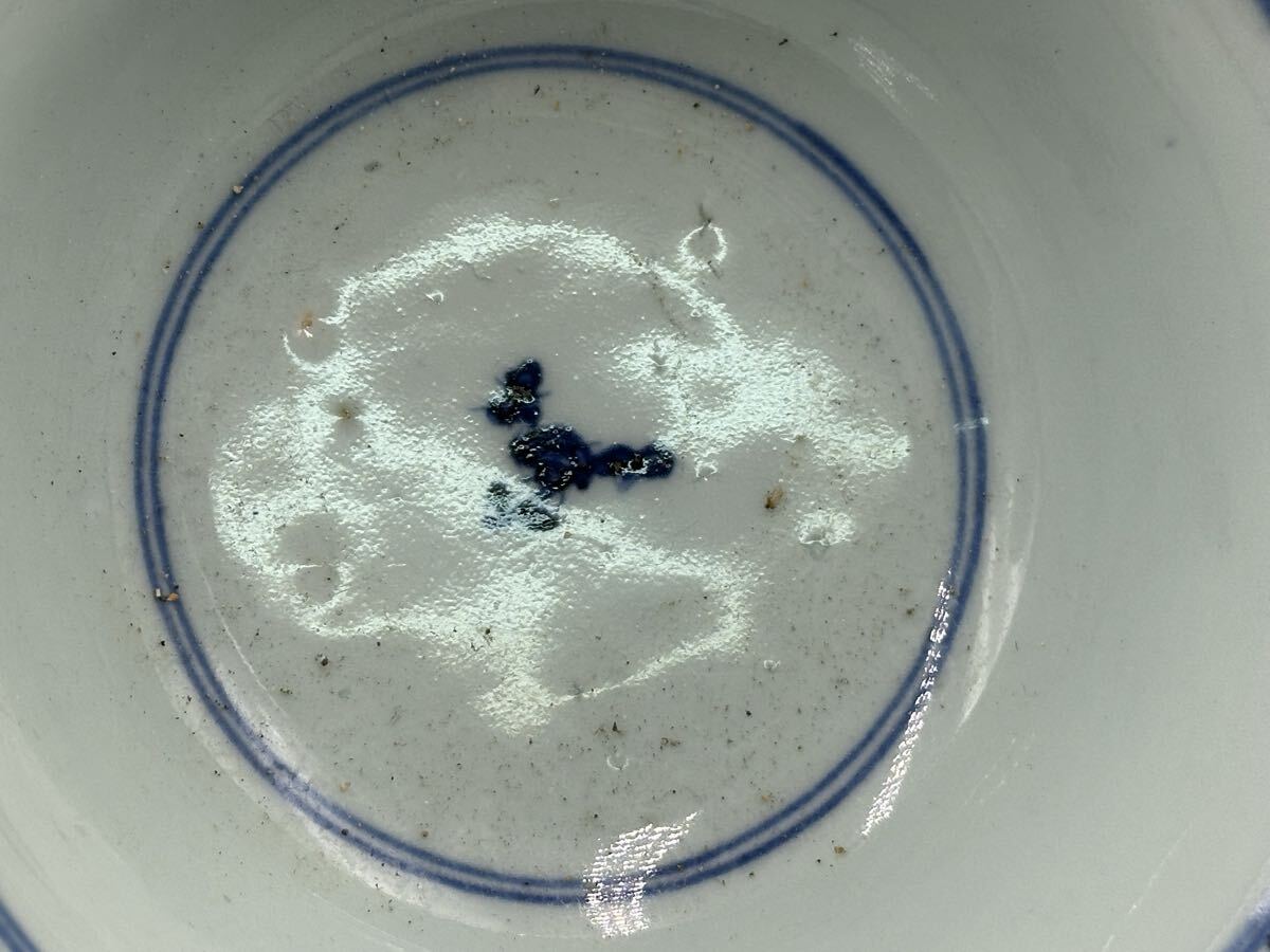 古染付 茶碗 染付 青花 乾隆年製 清時代 唐物 中国美術 中国古玩 古美術 茶道具_画像9