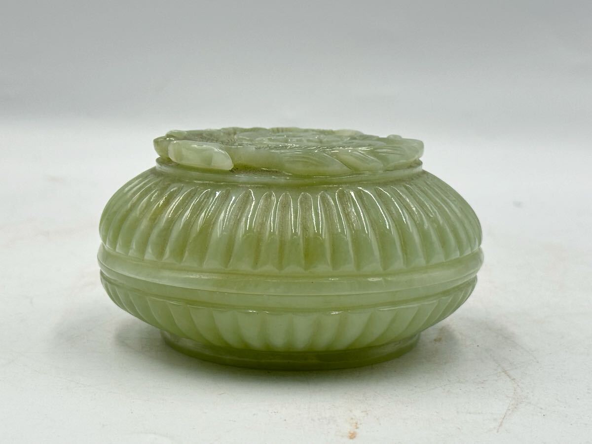 砡香合 龍彫刻 箱付 天然石 中国美術 時代物 香道具 書道 蓋物 砡雕刻 玉製物 唐物 砡石_画像4