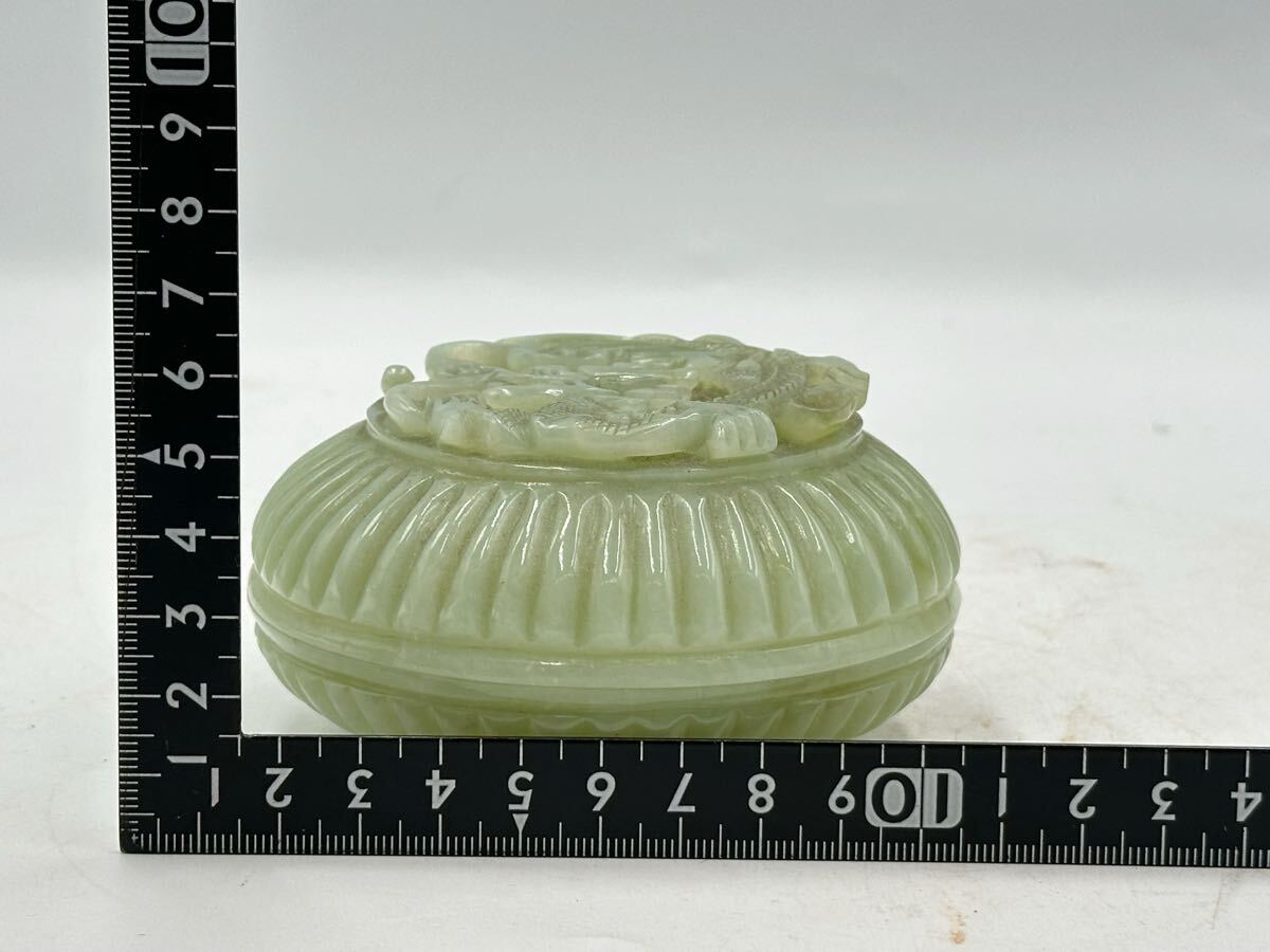 砡香合 龍彫刻 箱付 天然石 中国美術 時代物 香道具 書道 蓋物 砡雕刻 玉製物 唐物 砡石_画像9