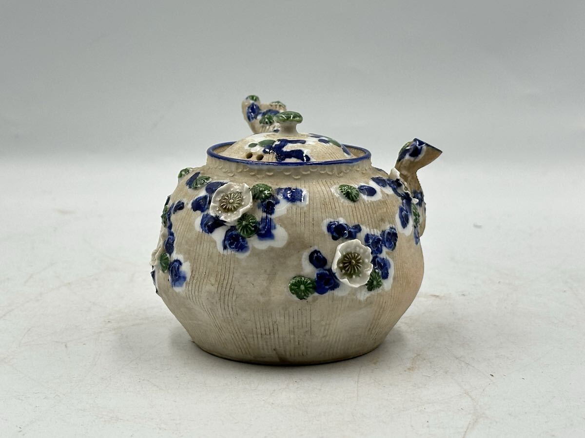 横手急須 煎茶器 煎茶道具 染付 茶道具 京焼 茶器 箱付 備前焼 南蛮焼 朱泥 常滑焼 紫砂 時代物 茶壺_画像2