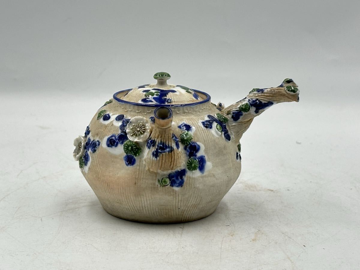 横手急須 煎茶器 煎茶道具 染付 茶道具 京焼 茶器 箱付 備前焼 南蛮焼 朱泥 常滑焼 紫砂 時代物 茶壺_画像1