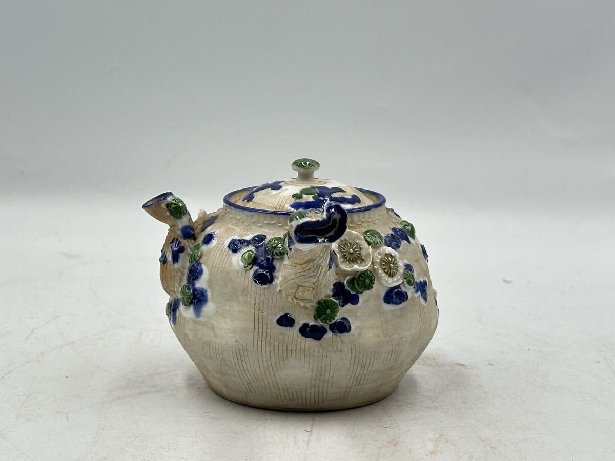 横手急須 煎茶器 煎茶道具 染付 茶道具 京焼 茶器 箱付 備前焼 南蛮焼 朱泥 常滑焼 紫砂 時代物 茶壺_画像3