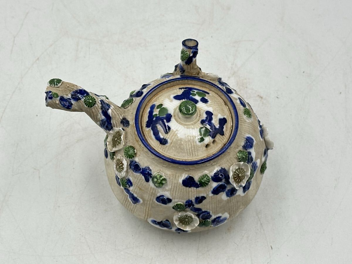 横手急須 煎茶器 煎茶道具 染付 茶道具 京焼 茶器 箱付 備前焼 南蛮焼 朱泥 常滑焼 紫砂 時代物 茶壺_画像4