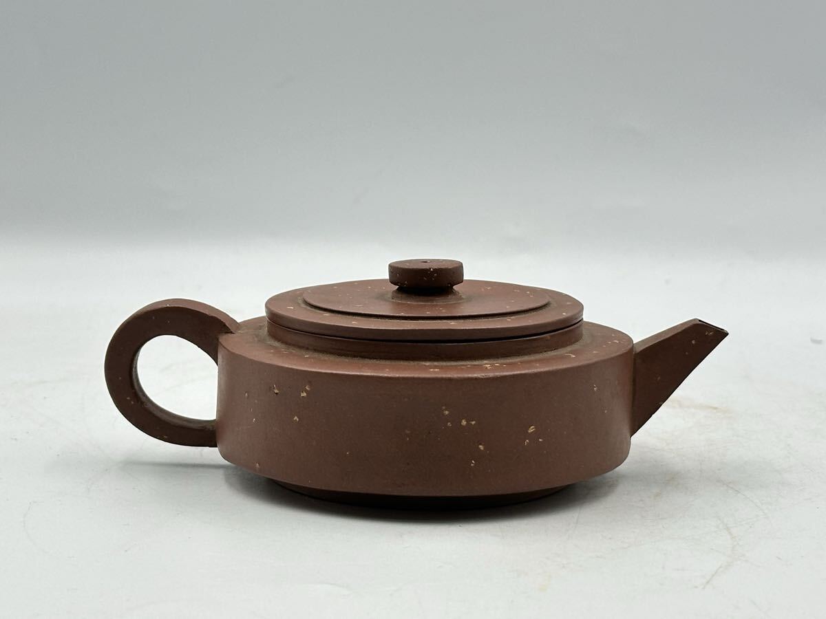 紫砂茶壷 朱泥急須 單孔茶壷 煎茶道具 茶器 中国美術 中国古玩 在銘 唐物 清時代 中國古美術_画像2