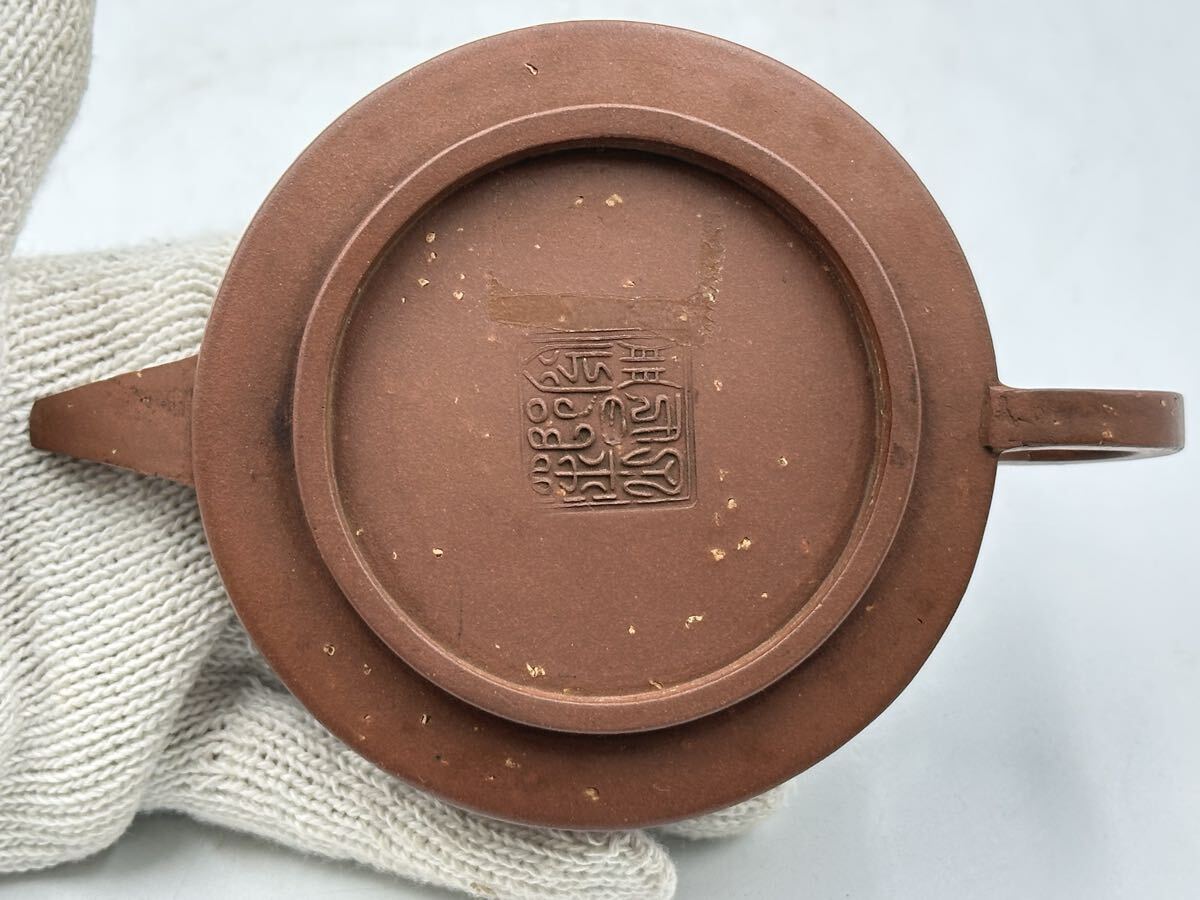 紫砂茶壷 朱泥急須 單孔茶壷 煎茶道具 茶器 中国美術 中国古玩 在銘 唐物 清時代 中國古美術_画像6