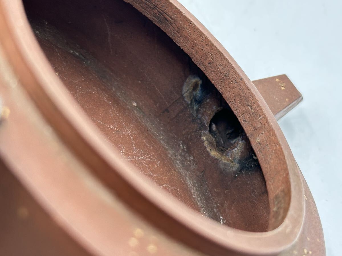 紫砂茶壷 朱泥急須 單孔茶壷 煎茶道具 茶器 中国美術 中国古玩 在銘 唐物 清時代 中國古美術_画像8