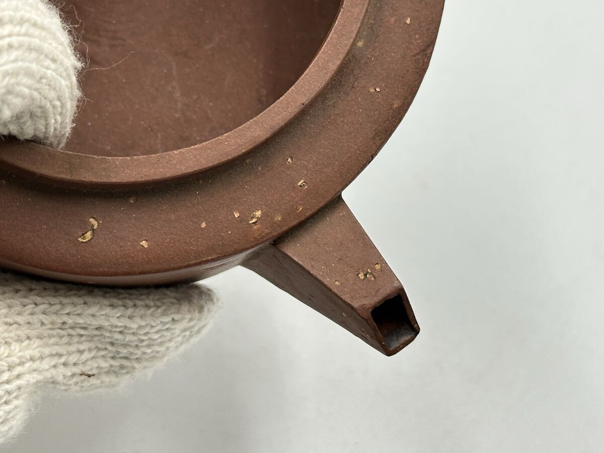 紫砂茶壷 朱泥急須 單孔茶壷 煎茶道具 茶器 中国美術 中国古玩 在銘 唐物 清時代 中國古美術_画像10