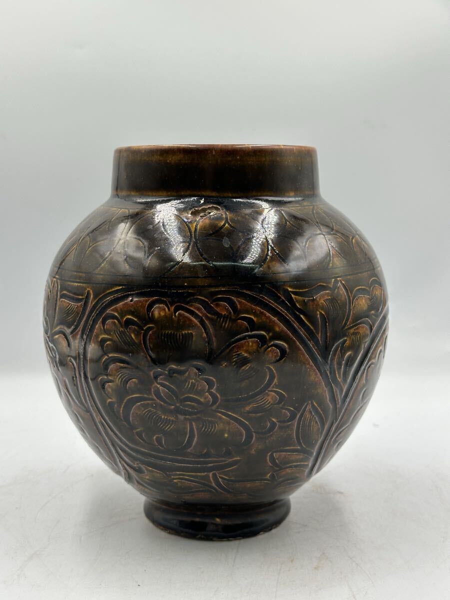 中國磁州花瓶 花器 壺 置物 花入 古美術 時代物 骨董品 中國古美術 唐物_画像4