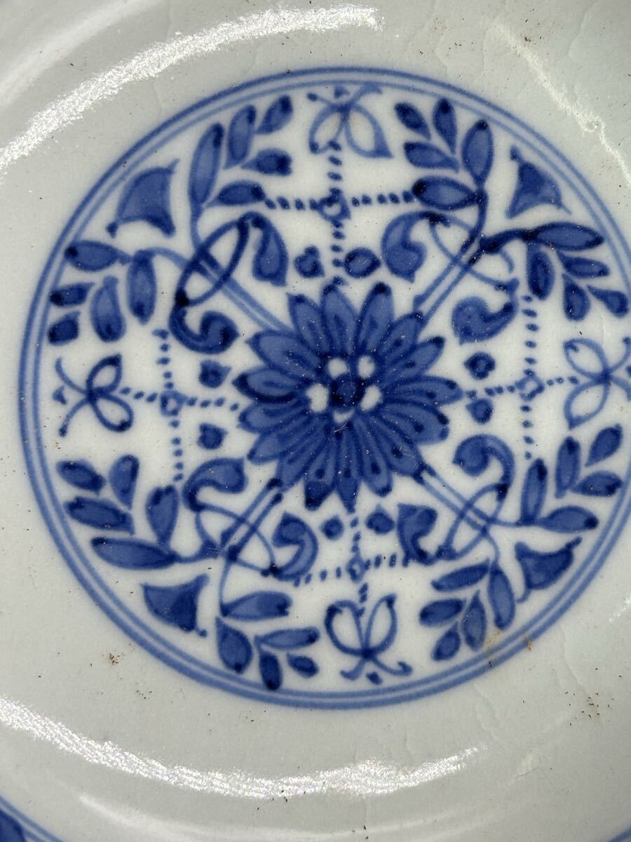 染付皿 5 點 大清乾隆年製 清時代 中國古美術 唐物 中皿 茶道具 茶器 時代物_画像8