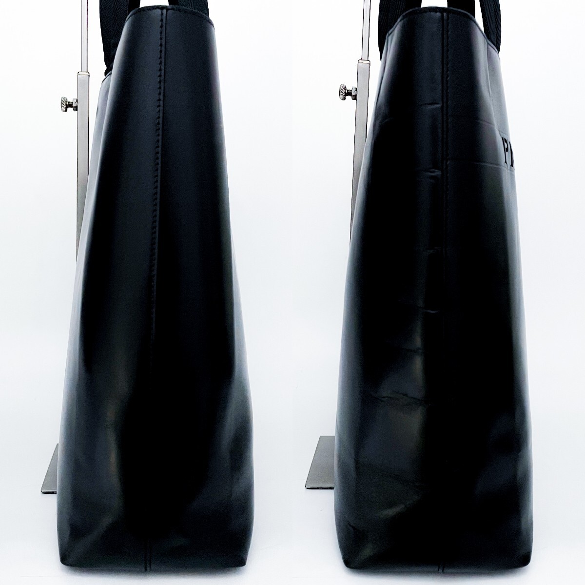 1 иен # не использовался класс # иллюзия. замечательная вещь # бесформенный нет # супер редкий дизайн #PRADA Prada большая сумка бизнес A4 мужской женский кожа черный чёрный 