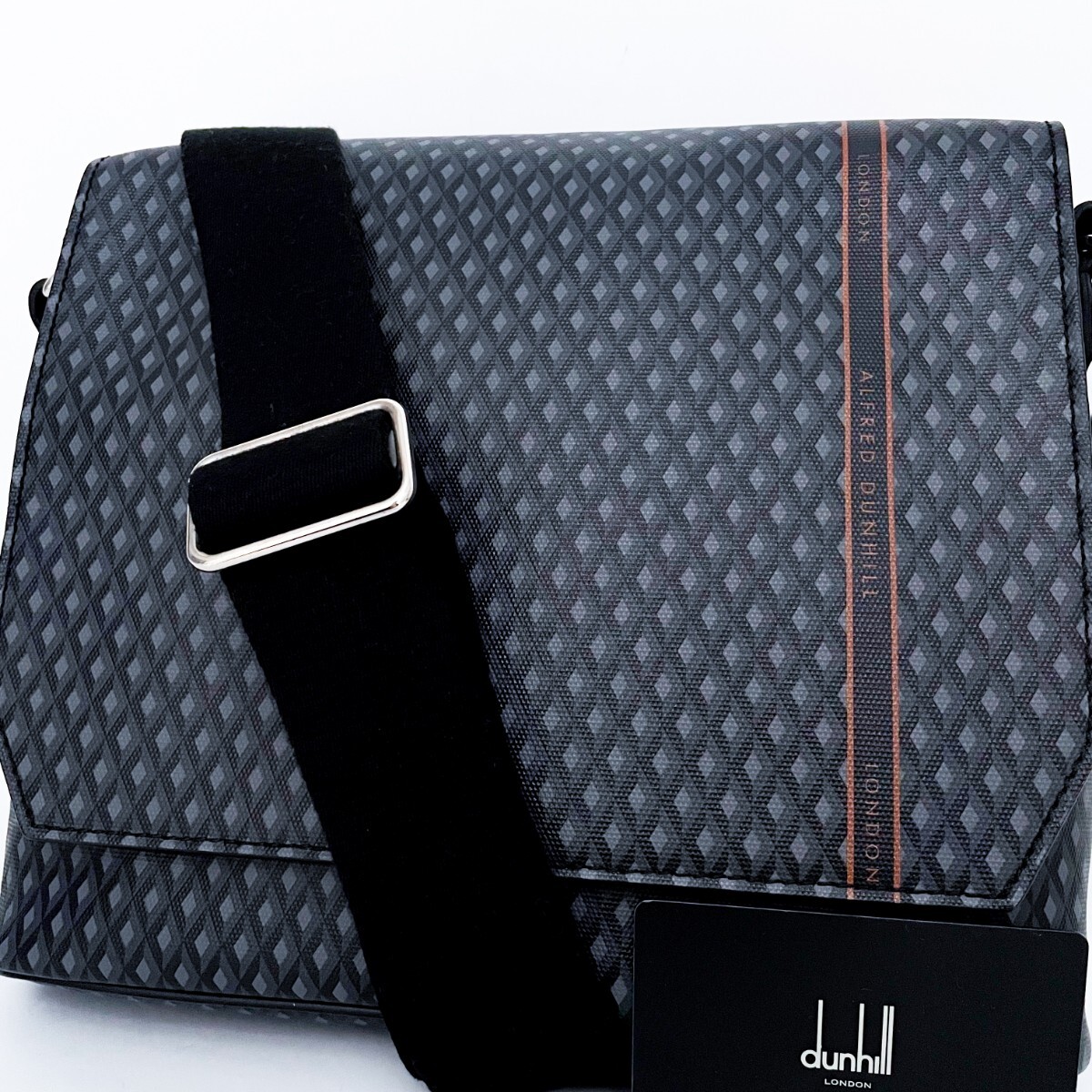 1円■新品同様■現行品■超希少デザイン■型崩れ無し■dunhill ダンヒル メッセンジャーバッグ ショルダー ビジネス メンズ レザー PVC_画像1